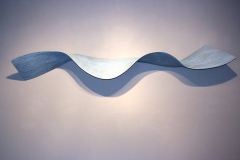 BLUE WAVE - 2007 17" h x 84" w x 14" d Laminated plywood, aniline dye  Available by commission